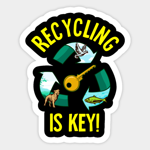 Recycling Is Key Cute Eco Environment Health Sticker by theperfectpresents